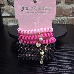 Juicy Couture Pink and Black Hair Ties